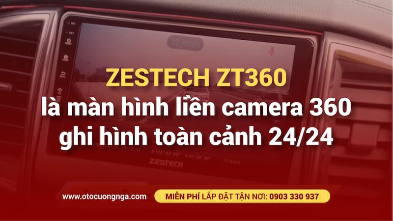 màn hình liền camera 360 zestech xt360 là màn hình ghi liền toàn cảnh 24/24