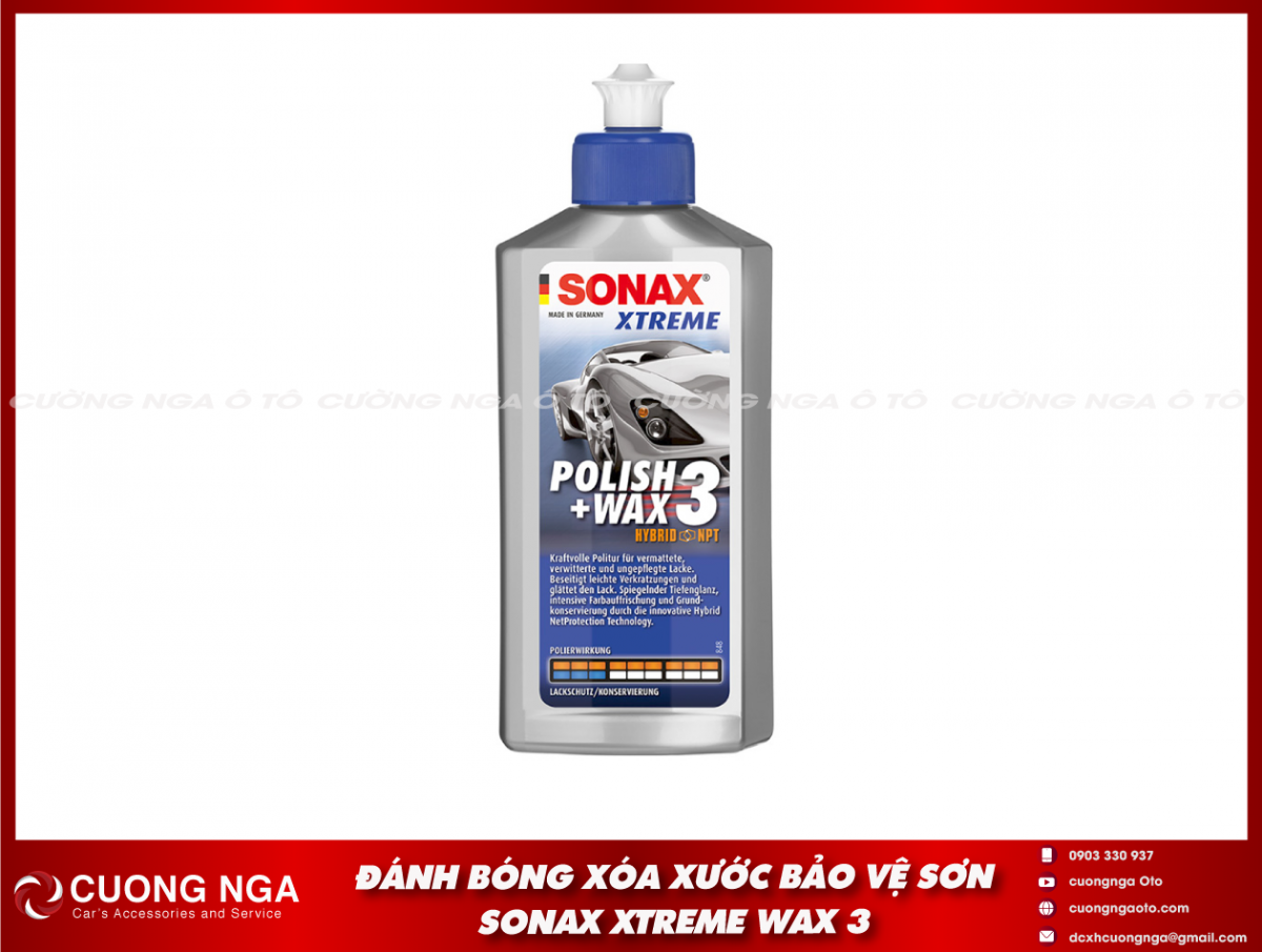 Đánh bóng xóa xước bảo vệ sơn Sonax Xtreme Wax 3